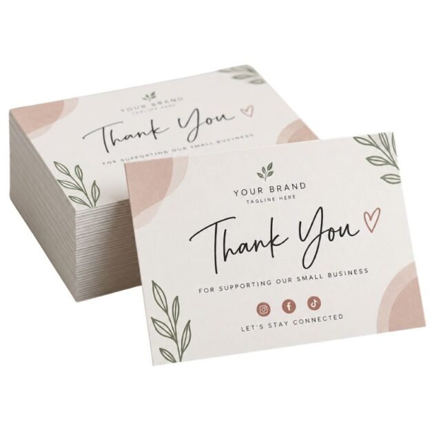 Custom Social Media Follow Cards – 100 Pieces